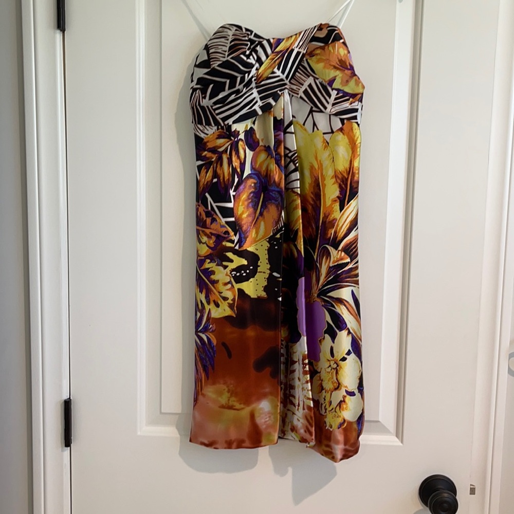 100% silk strapless dress, size 4